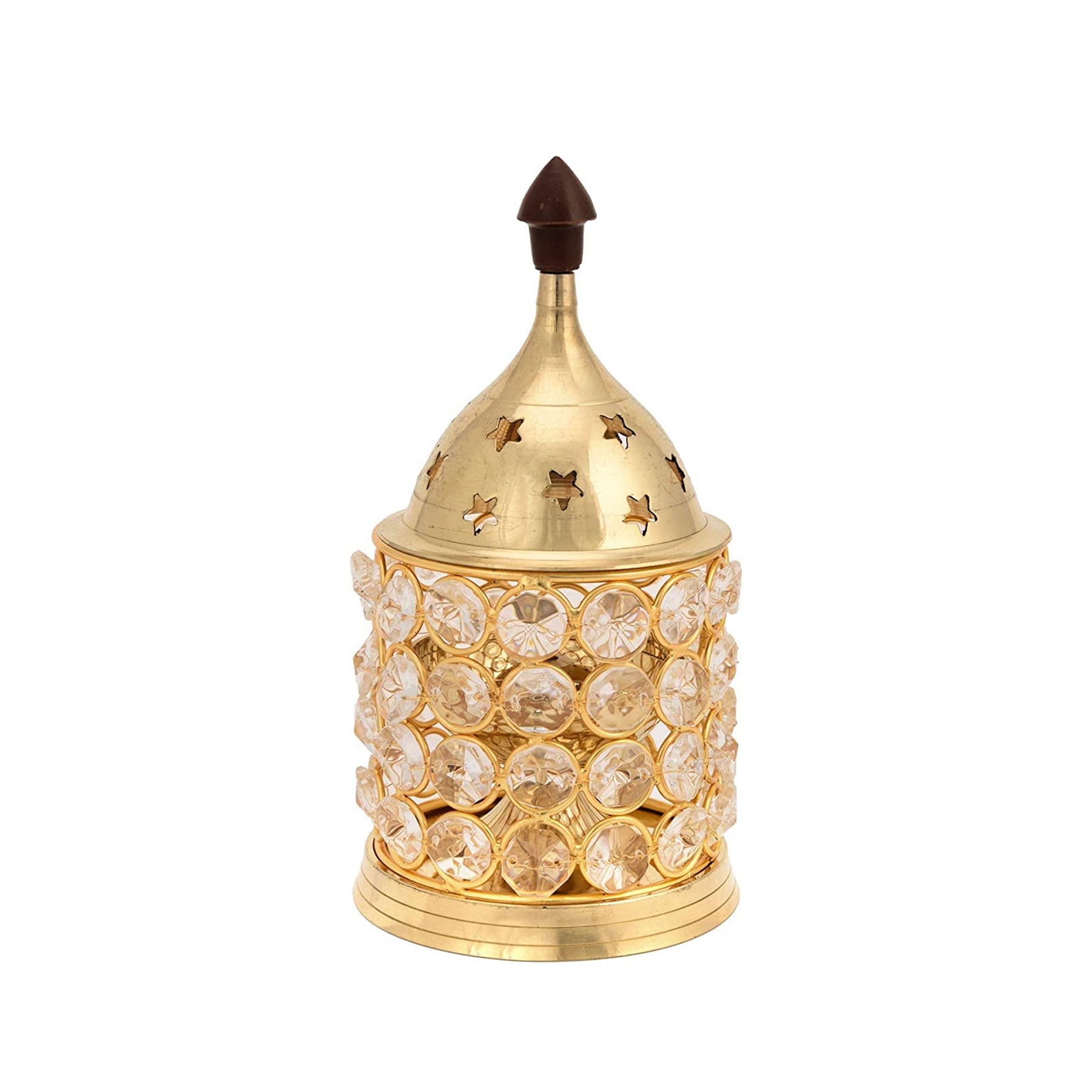 Brass Crystal Diya