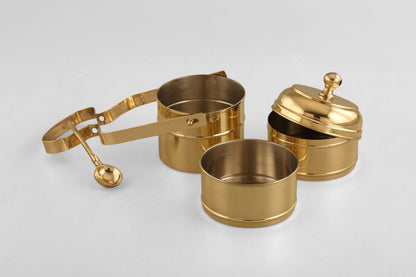 Royal Vintage Style 3 Tier Brass Tiffin