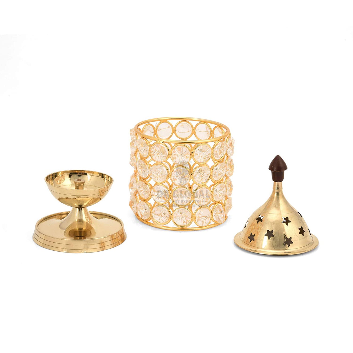 Brass Crystal Diya